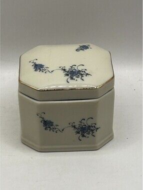Vintage Takahashi San Francisco French Flower Octagon Porcelain Trinket Box